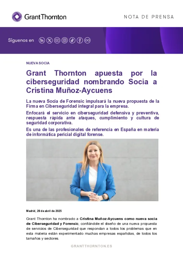 Grant Thornton apuesta por la ciberseguridad